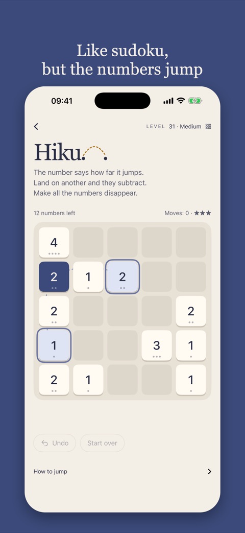 A board with the arcs showing where a number can jump
